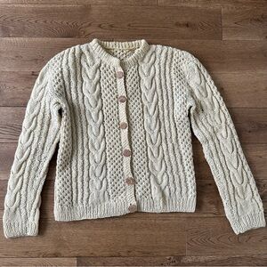 Vintage Chunky Knit Wool Cardigan Sweater